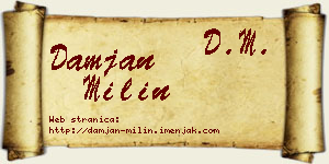 Damjan Milin vizit kartica